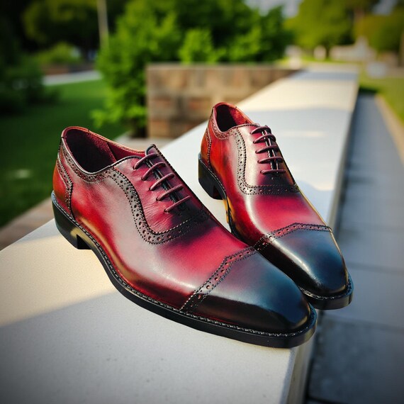 burgundy prom dress shoes Burgundy Oxford Dress Shoes for Men. HolloMen