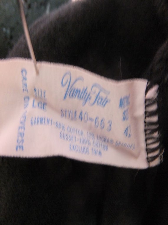 Vintage 80Ss/90s Black Half Slip WBuilt in Panty,… - image 9