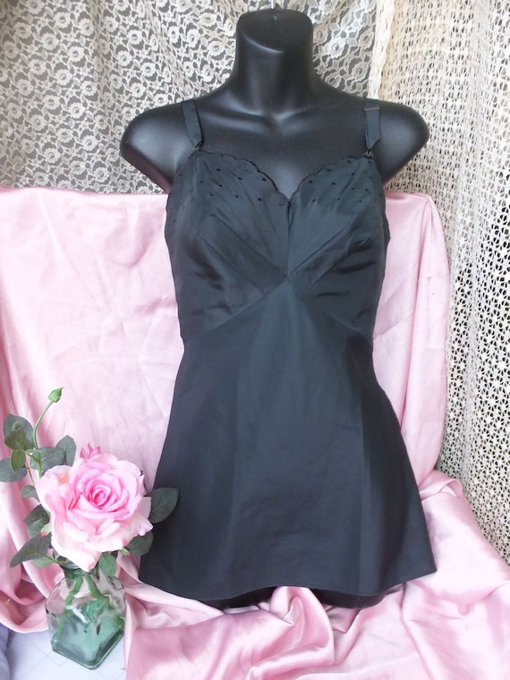 RARE Vintage 1950s Camisole, Black, Barbizon Camis