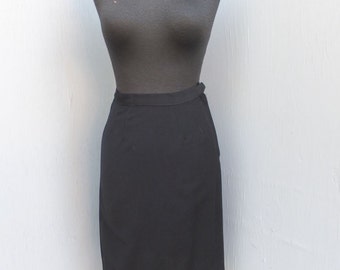 Vintage 60s Black Half Slip w/Zipper -- American Maid, size 24 or Small