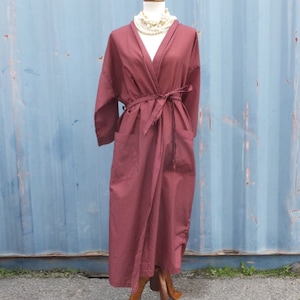 Vintage Robe, PIERRE CARDIN,  Red & Small White Dots Robe, Loungewear,  44 Chest or bust