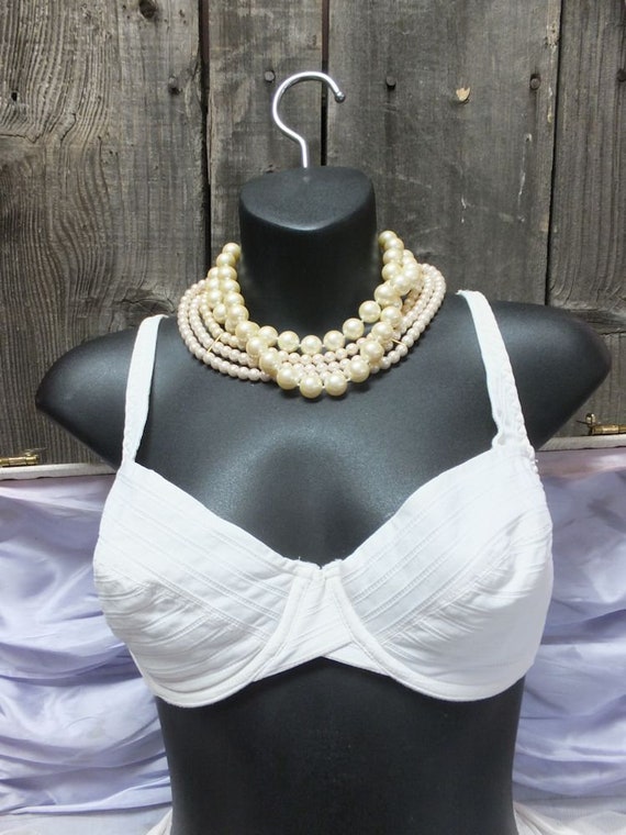Vintage Bra by MAIDENFORM,  36C, White Sexy Push … - image 3