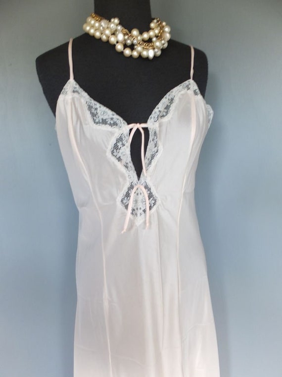 Vintage 60s 70s Nightgown Barbizon Floor Length Satin Gown Etsy