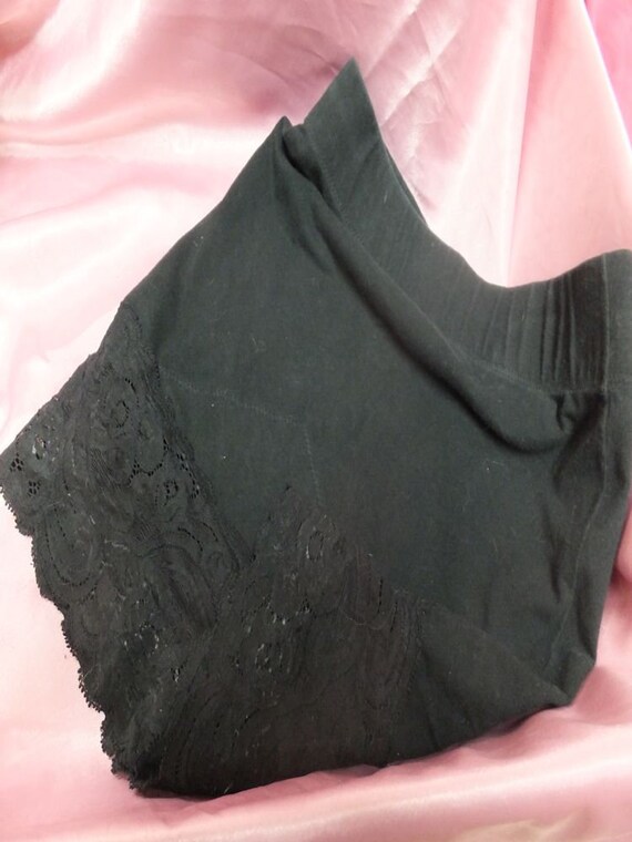 Vintage 80Ss/90s Black Half Slip WBuilt in Panty,… - image 8