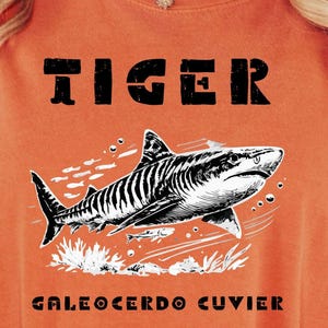 Vintage Tiger Shark Shirt, Scuba Diver Gift, Ocean Marine Biologist Tee S-4XL