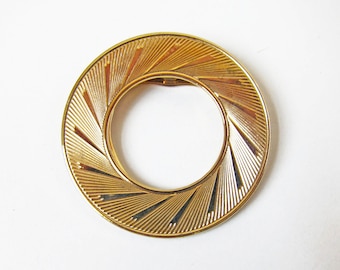 vintage circle spray gold tone clip