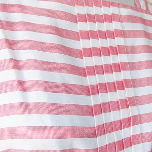 vintage red stripe dress set 1980s pink & white short sleeve bolero jacket small medium s m image 4