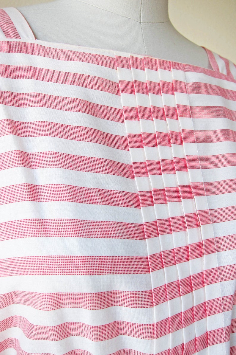 vintage red stripe dress set 1980s pink & white short sleeve bolero jacket small medium s m image 4