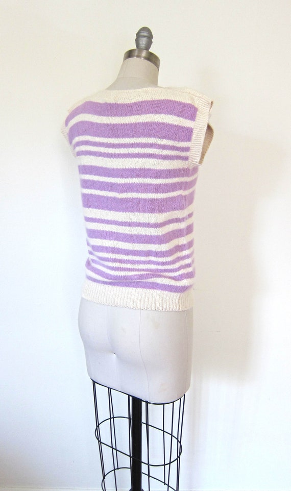 vintage angora striped sweater | wool & silk blen… - image 4