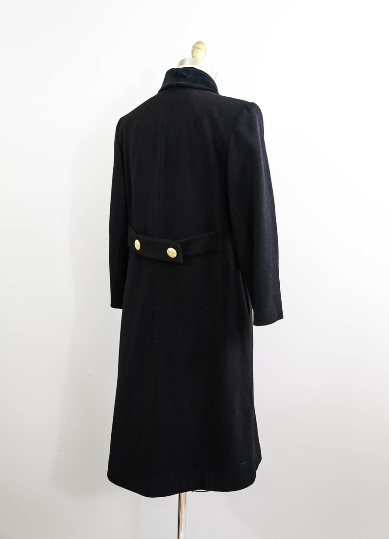 Vintage Black Peacoat Gold Double Breasted Long Wool - Etsy