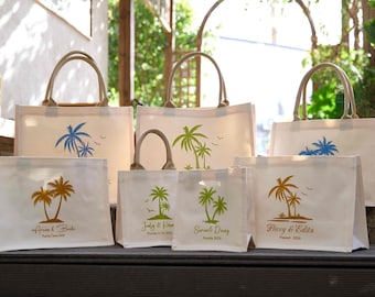 Palm Tree Wedding Tote: Custom Welcome Bag, Destination Favor