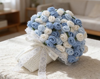 かぎ針編みのフラワーブーケブランケット、かぎ針編みのジャンボ3D