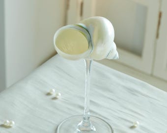 Taça de vinho em concha natural, taça de vinho para casamento na praia, taça de concha, taça de coquetel, copo de bar, copo de festa havaiano