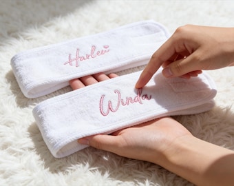 Personalized Spa Headband| Embroidered Terry Cloth Headband | Bridesmaid Proposal Gift, Mother's Day Gift