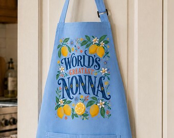 Worlds Greatest Nonna Adjustable Apron, Italian Grandmother Gift, Italian Nonna, Mothers Day, Birthday, Christmas, Holiday Gift
