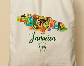 Jamaica Tote, Personalized, Add Your Own Text, Custom Wedding Tote, Ocho Rios, Bridesmaid Gifts, Welcome Bag, Montego Bay Wedding