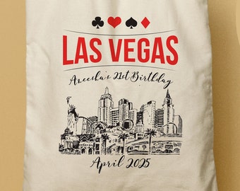 Las Vegas Bachelorette Party Tote Custom Canvas Tote Bag, Welcome Bag, Bridesmaid Gift, Personalized, Bridal Shower, Corporate Gift