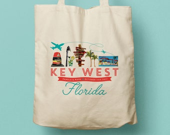 FL Nautical Chart Tote Bag Destination Tote Bag Travel Themed Tote Bag Map Tote Bag FL Keys Tote Bag FL: Key West Beach Tote