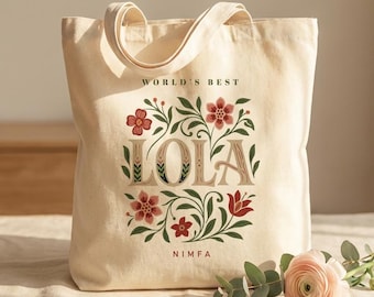 Personalized Lola Tote, Filipino Grandma Gift, Mother’s Day Gift for Lola, Custom Name Canvas Tote