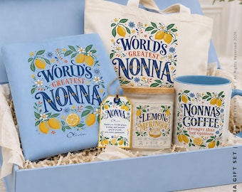 Nonna Gift Box, Italian Nonna Gift Set, Tote, Mug, Candle, Apron, Mother’s Day, Birthday, Grandma Appreciation Luxe Gift