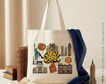 Vina | New York Tote, Personalized Welcome Gift, NYC Destination Favor, Custom Couple Name