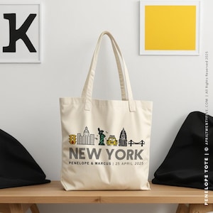 New York Wedding Tote, NYC Welcome Bag, Custom City Favor, Bridesmaid or Guest Gift