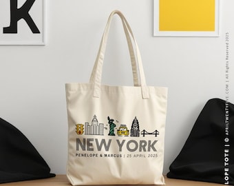 New York Wedding Tote, NYC Welcome Bag, Custom City Favor, Bridesmaid or Guest Gift