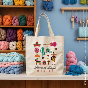 Mexico Welcome Tote, Wedding Welcome Bag, Bachelorette Gift, Fiesta, Destination Wedding, Beach Wedding, Riviera Maya, Custom Corporate Gift