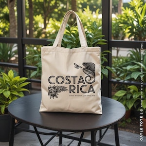 Schwarz-Weiß-Leinwandtaschen, Pura Vida Costa Rica Benutzerdefinierte Hochzeitsgeschenktasche, Hochzeitsbevorzugung, Willkommensgeschenk, Danke Geschenk, Brautjungfer Geschenk