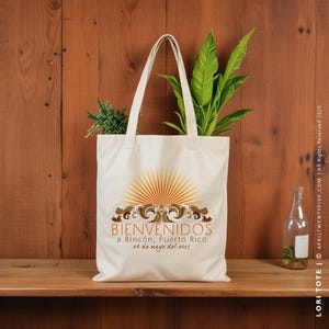 Rincon Puerto Rico Custom Canvas Tote, Wedding Bag, Beach Tote, Swag Bag, Welcome Gift, Wedding Favor, Bridesmaid gift, Beach Wedding