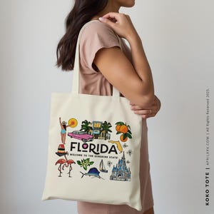 Borsa tote personalizzata Florida Borsa omaggio Borsa tote in tela Borsa da spiaggia Borsa da sposa Regalo damigella d'onore Benvenuto Bomboniera di nozze, regalo aziendale