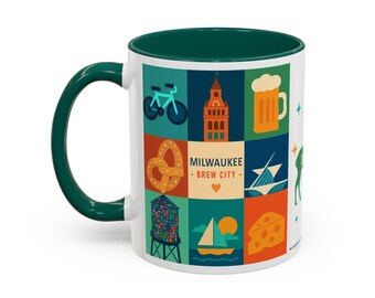 Milwaukee Icons Mug Colorful Brew City Coffee Cup