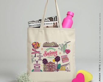 Savannah Tote, Personalized Welcome Bag, Georgia Wedding or Event Favor, Custom Name Gift