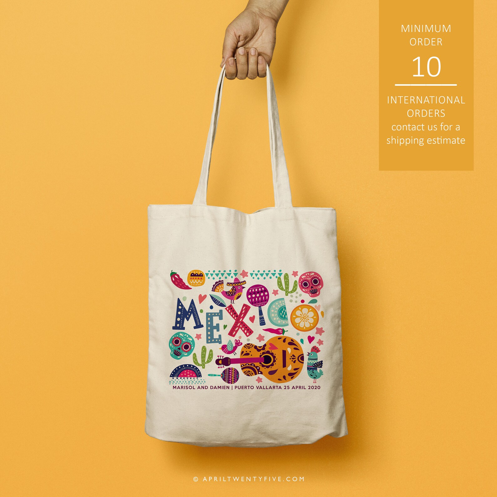 Mexico Custom Totes Bridesmaid Gift Custom Tote Bag Otomi Etsy
