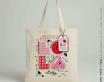 Lola Tote Personalized, Gift for Mom, Custom Name Tote, Mother’s Day Gift