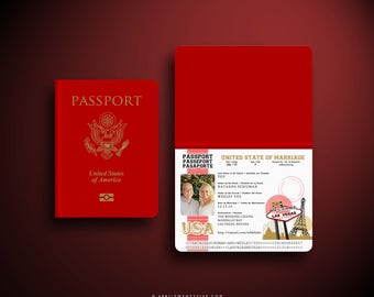 Passport Boarding Pass Custom Las Vegas Destination Wedding Invitation Sea Shells Starfish Airline Plane Ticket Booklet Invite Casino