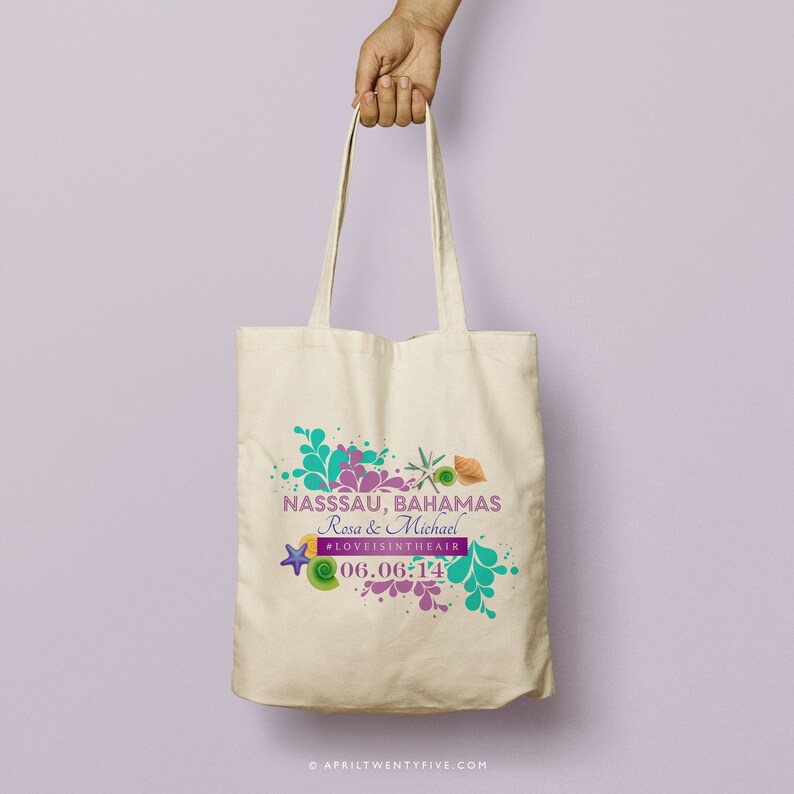 Rosa Nassau Bahamas Custom Totes Destination Wedding Etsy