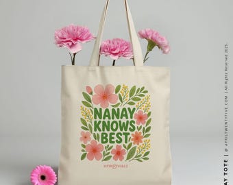 Personalized Nanay Tote Bag – Filipino Mom Floral Gift