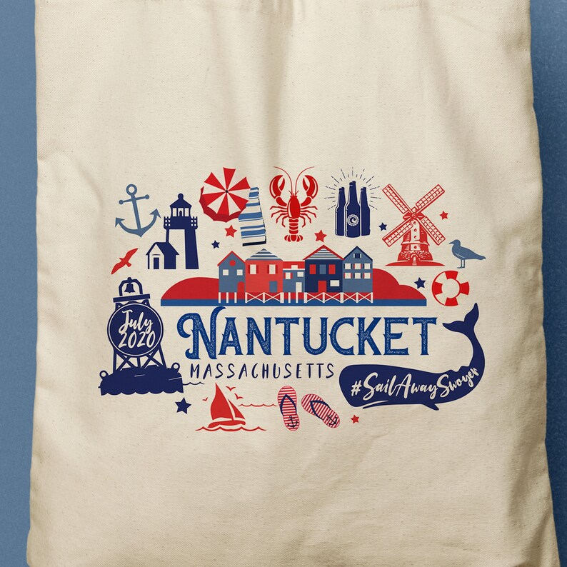 Nantucket Massachussets Custom Wedding Totes Bridesmaid gift Etsy