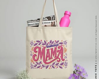 Mama Tote, Personalized Gift for Mom, Custom Name Bag, Mother’s Day Gift from Kids