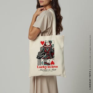 Las Vegas Re e Regina di Cuori, Borse da Matrimonio, Borse in Tela Personalizzate, Bomboniere per Nozze, Regali per Damigelle d'Onore, Borse Regalo di Benvenuto, Regali Aziendali