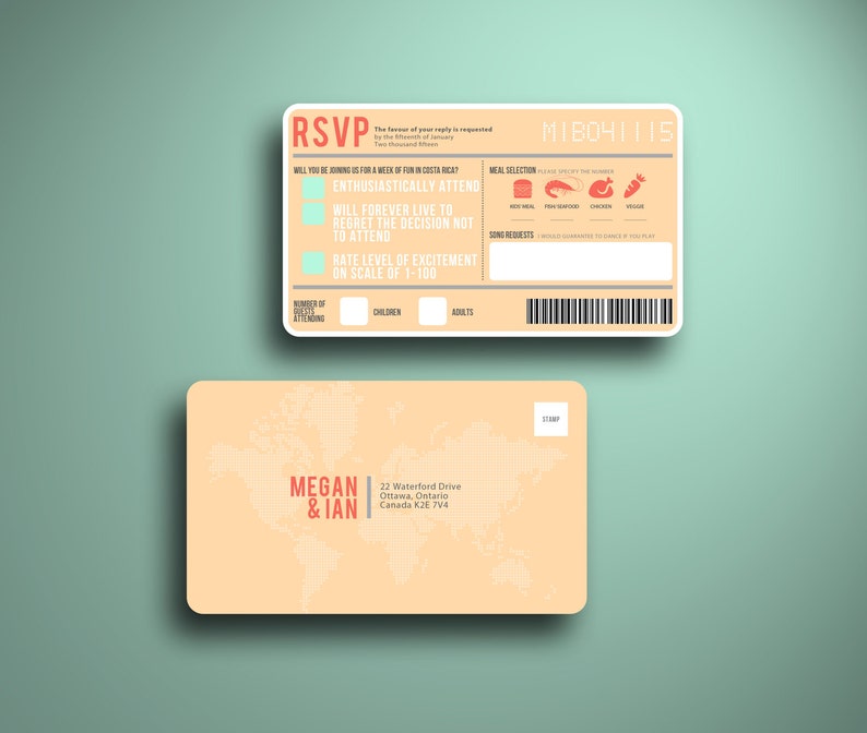 Custom Boarding Pass Airline Plane Ticket Mexico Destination Etsy