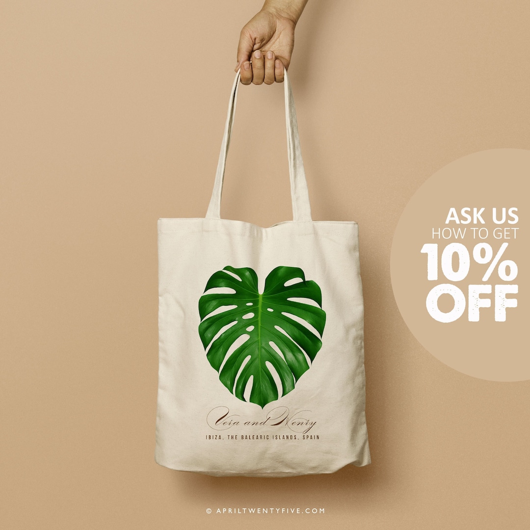 Monstera Leaf Aloha Hawaii Custom Totes Wedding Bag - Etsy