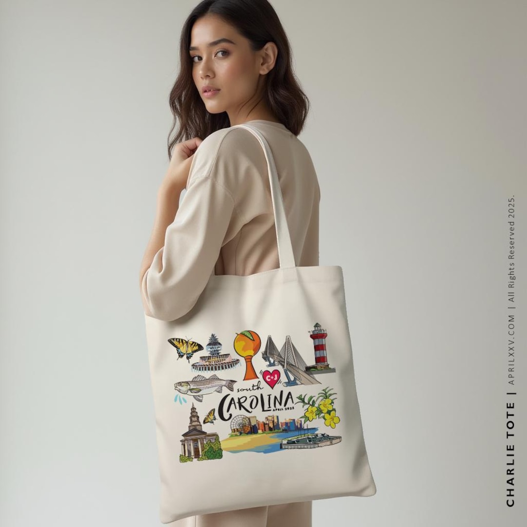 CafePress South Carolina Tote Bag - Natural Canvas Reusable Shopping Bag, Two Sizes Available