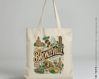 Bronzeville Milwaukee: Cultural Landmark Tote Bag – Black History, Local Art, Milwaukee Pride Gift