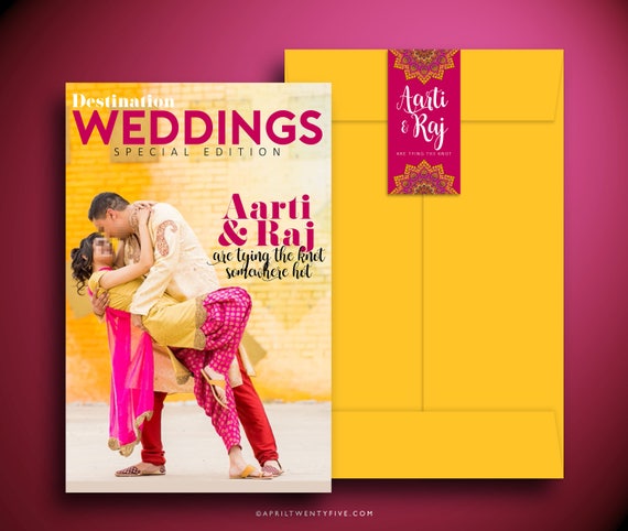 Indian Wedding Magazine Invitation Wedding Invite Etsy