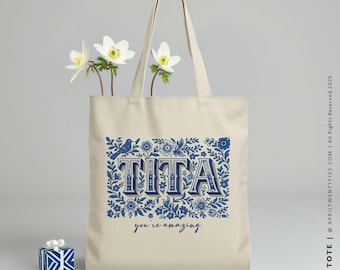 Personalized Tita Tote Bag – Filipino Auntie Floral Gift