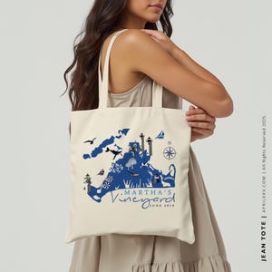 Martha's Vineyard Map Hochzeitstaschen, Brautjungfer Geschenk, Souvenir Taschen, Strandtasche, Cape Cod, Massachusetts, Gastgeschenk, Firmengeschenk
