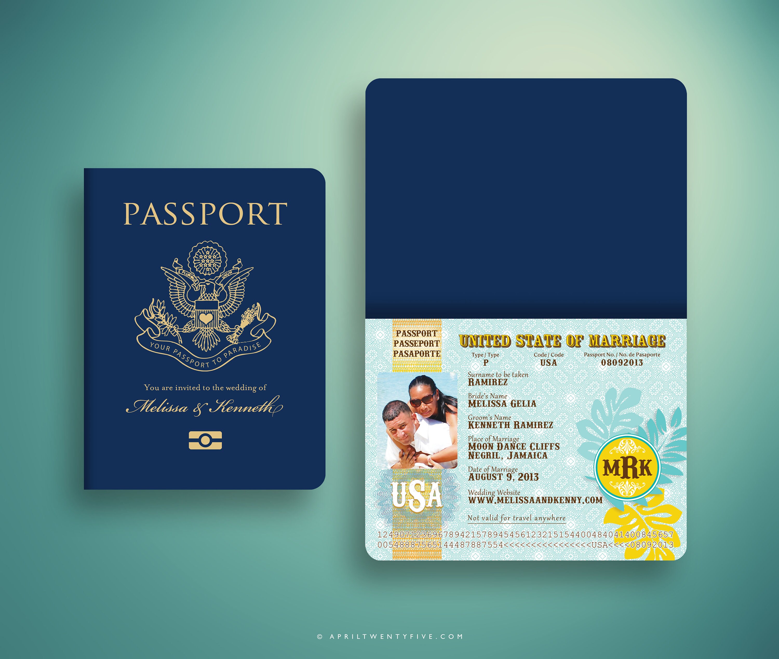 Jamaican Passport Wedding Boarding Pass Custom Invite Etsy UK