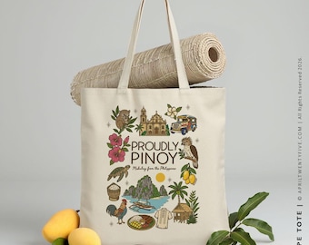 Proudly Pinoy: Philippines Tote Bag, Filipino Heritage Gift, Balikbayan Present, Cultural Travel Souvenir